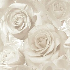 Muriva Madison Rose Glitter Wallpaper - Pearl/Cream - One Size Cream