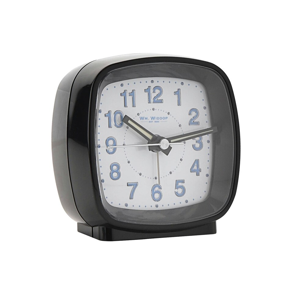image 1 of Hometime Cushion Shape Alarm Clock Sweep/Cres Black Black