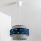 image 4 of CGC STARLIGHT Grey & Navy Blue Star Two Tier Easy Fit Lamp Shade Blue