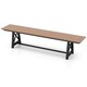 image 1 of COSTWAY Patio 183cm Extra Long Bench Outdoor Backless Bench Brown