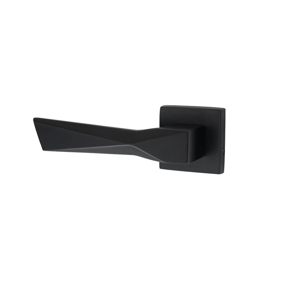 image 1 of Golden Grace 1 Pair Modern Aura Premium Design Door Handles on Square Rose in Matt Black Finish Black