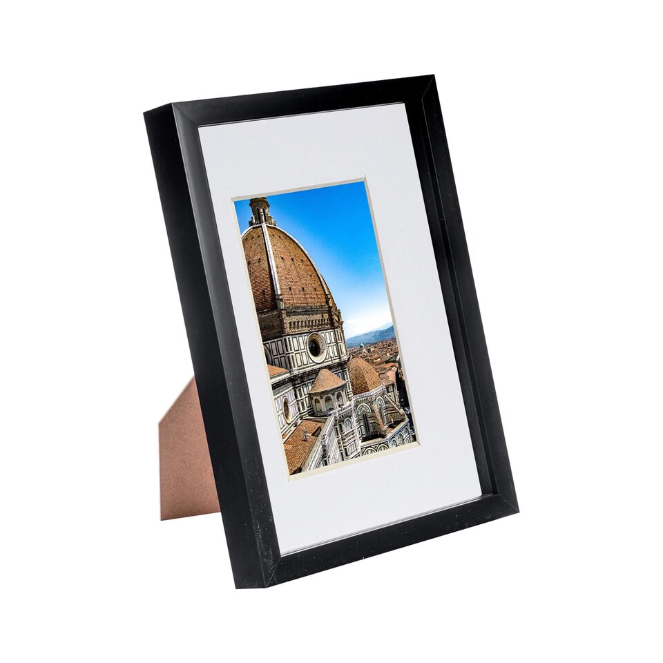 image 1 of Nicola Spring 3D Box Photo Frame with A5 Mount - A4 (8" x 12") - Black/White