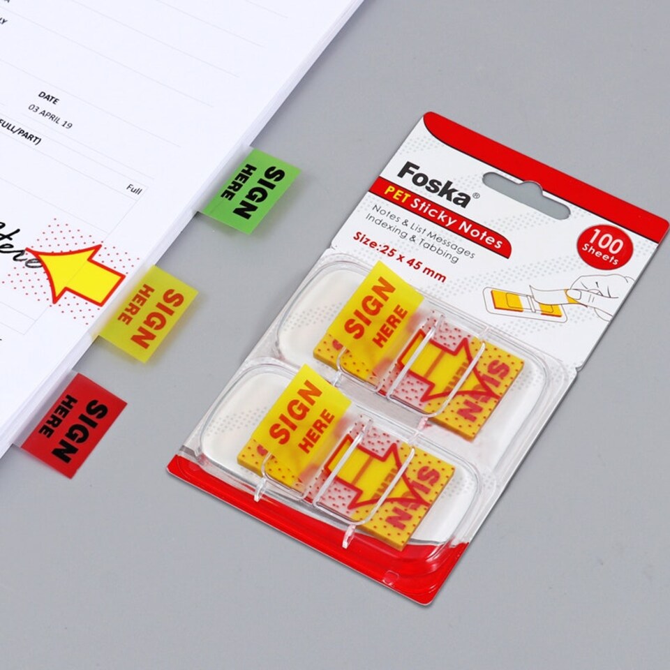 image 1 of Pack of 100 "Sign Here" Sticky Index