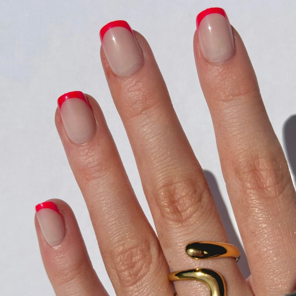 image 1 of House Of Amor - False Nails - Fiery French - Press On Nails Multi