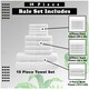 image 7 of VELVETIO 10 Piece Towel Bale Set Toronto Stripe Pattern - 100% Cotton, 450 GSM Cream | Mocha