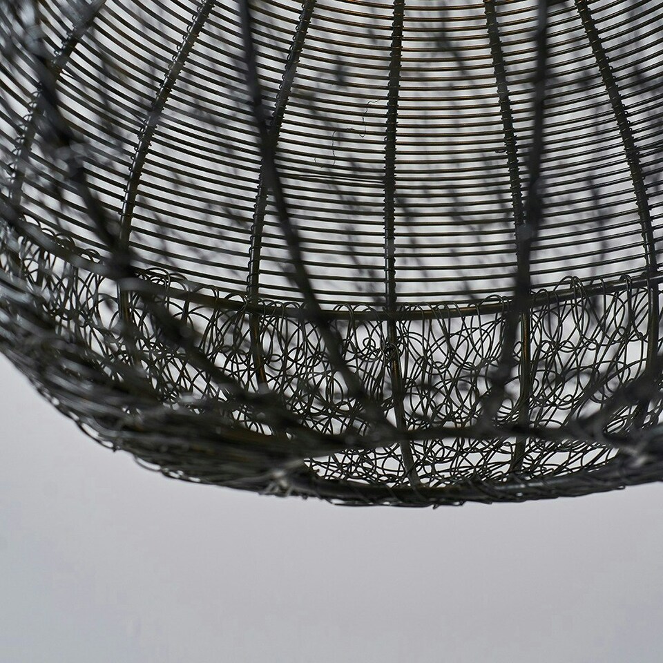 image 1 of ValueLights Torin Painted Black Pendant Light with Black Hourglass Shade | Black