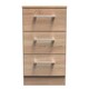 image 1 of Cornwall 3 Drawer Bedside Cabinet in Bardolino Oak (Ready Assembled) | Brown | Bardolino Oak