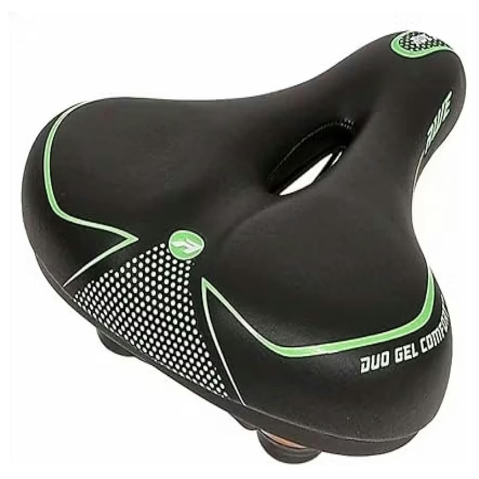 image 1 of AWE Adult Ladies COMFORT GEL Bike/E-Bike/City Green/Black Large Saddle