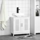 image 2 of kleankin Bathroom Pedestal Under Sink Cabinet with Storage Shelf White White | White