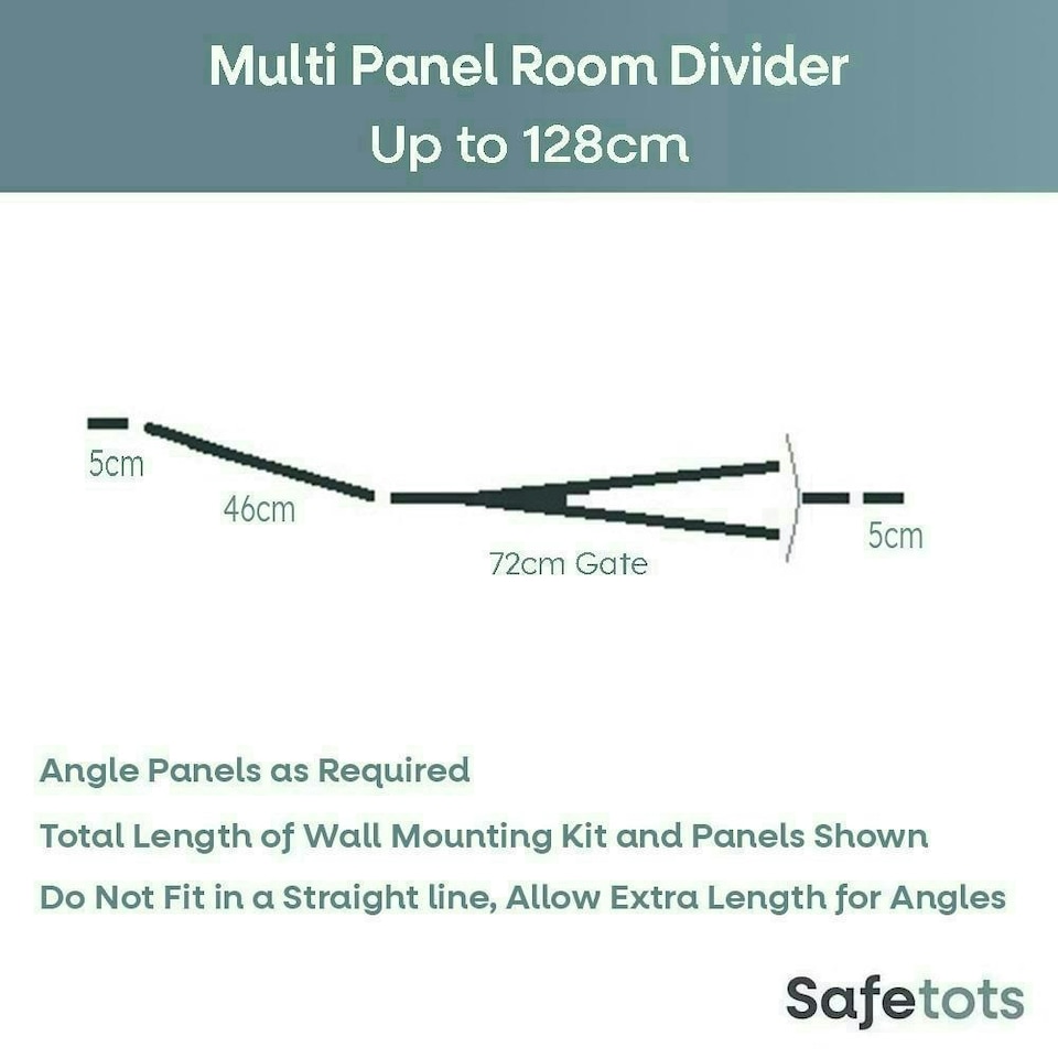 image 1 of Safetots Premium Extra Tall Room Divider, up to 128cm Wide, Black, 105cm Tall, Multi Panel Flexible Room Barrier, Room Divider with Door for Baby Black