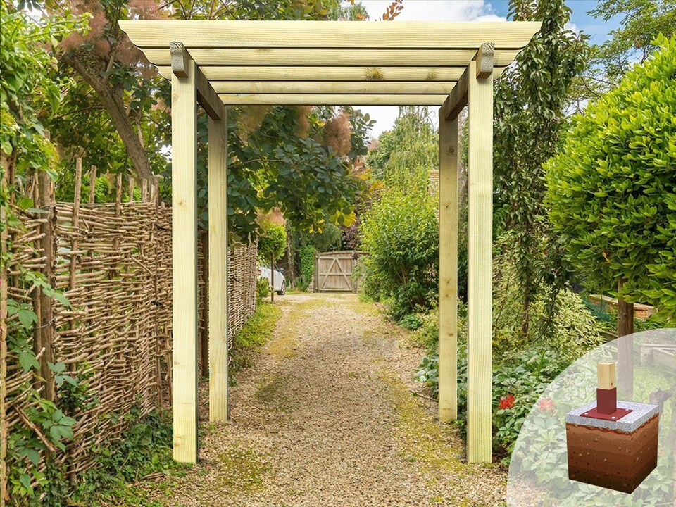 image 1 of eDecks HD Royal Walkway Pergola w/ Super Rafters, Concrete Posts 2.7m - 2.4x2.4m