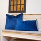 image 6 of Nicola Spring Rectangle Velvet Cushions - 60cm x 40cm - Blue - Pack of 2 | Blue | Blue