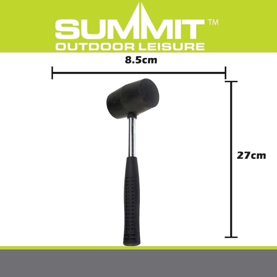 image 1 of PMS 12oz Rubber Mallet with Steel Shaft - Black, 27cm x 8.5cm