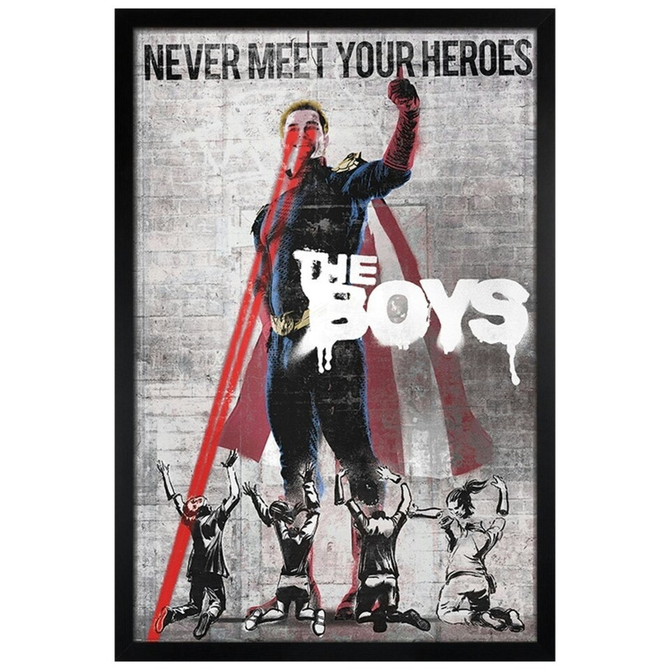 image 1 of Black Wooden Framed The Boys Homelander Stencil  Maxi Poster Framed Poster
