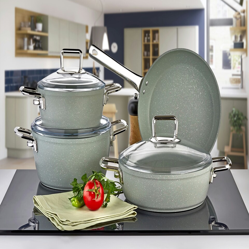 image 1 of Artemis Collection 7-Piece Non-Stick Granite Cookware Set