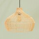 image 2 of ValueLights Anais Wood - Rattan Natural Dome Ceiling Pendant Shade