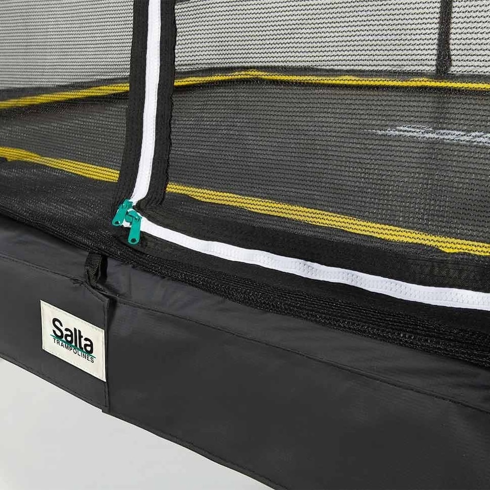 image 1 of 10ft x 7ft Salta Black Rectangular Comfort Edition Trampoline with Enclosure