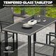 image 4 of Outsunny Rattan Garden Furniture for 4, Dining Table and Chairs, Grey