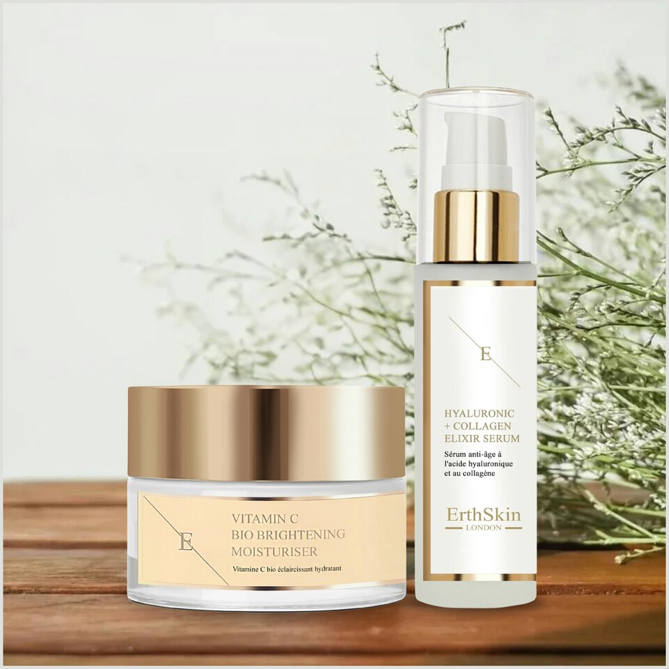 image 1 of Vitamin C Bio Brightening Moisturiser 50ml + Hyaluronic acid & Collagen Serum - 60ml