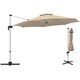 image 10 of COSTWAY 325 cm Outdoor Patio Umbrella Round Cantilever Parasol Brown