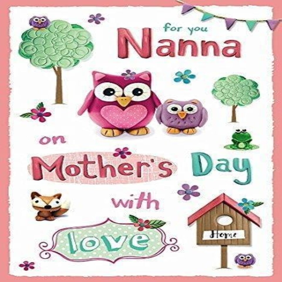 image 1 of Nanna - On Mother's Day Owl's Greeting Card