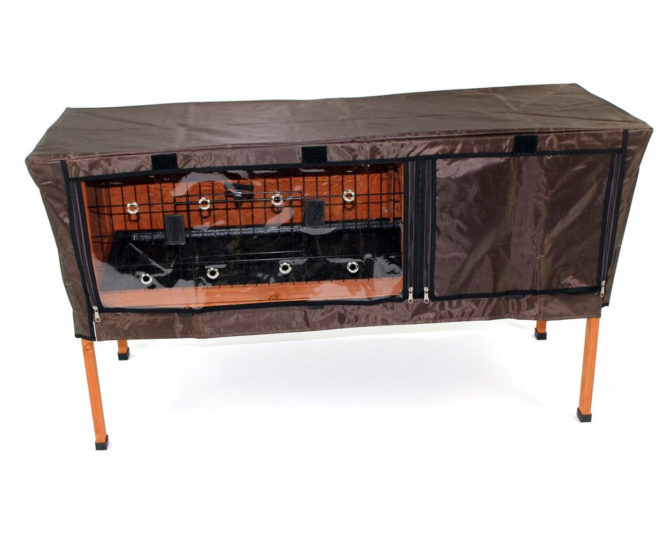 image 1 of Actiaspet Wooden Rabbit & Guinea Pig Hutches with Optional Waterproof Cover (Wood, Single Tier - 4ft + Cover)