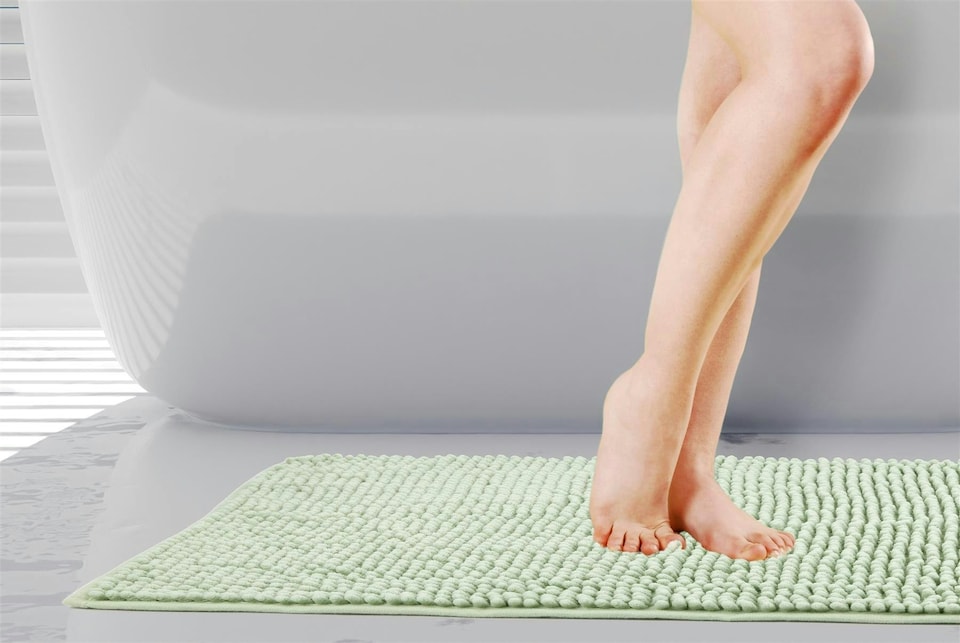 image 1 of Noodle Bath Mat Sage Green 45x75cm