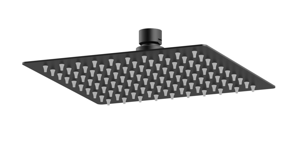 image 1 of Balterley Empire Contemporary Bathroom Slimline Fixed Square Shower Head | Black | Matt Black | 1