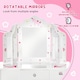 image 5 of HOMCOM Makeup Dressing Table Set with Tri-Folding Mirror and Drawer, White 