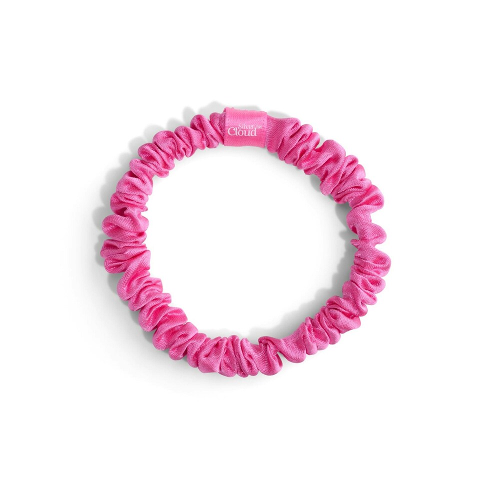 image 1 of Silver Cloud Satin Scrunchie Trio Combo Fuchsia 3 Pack
