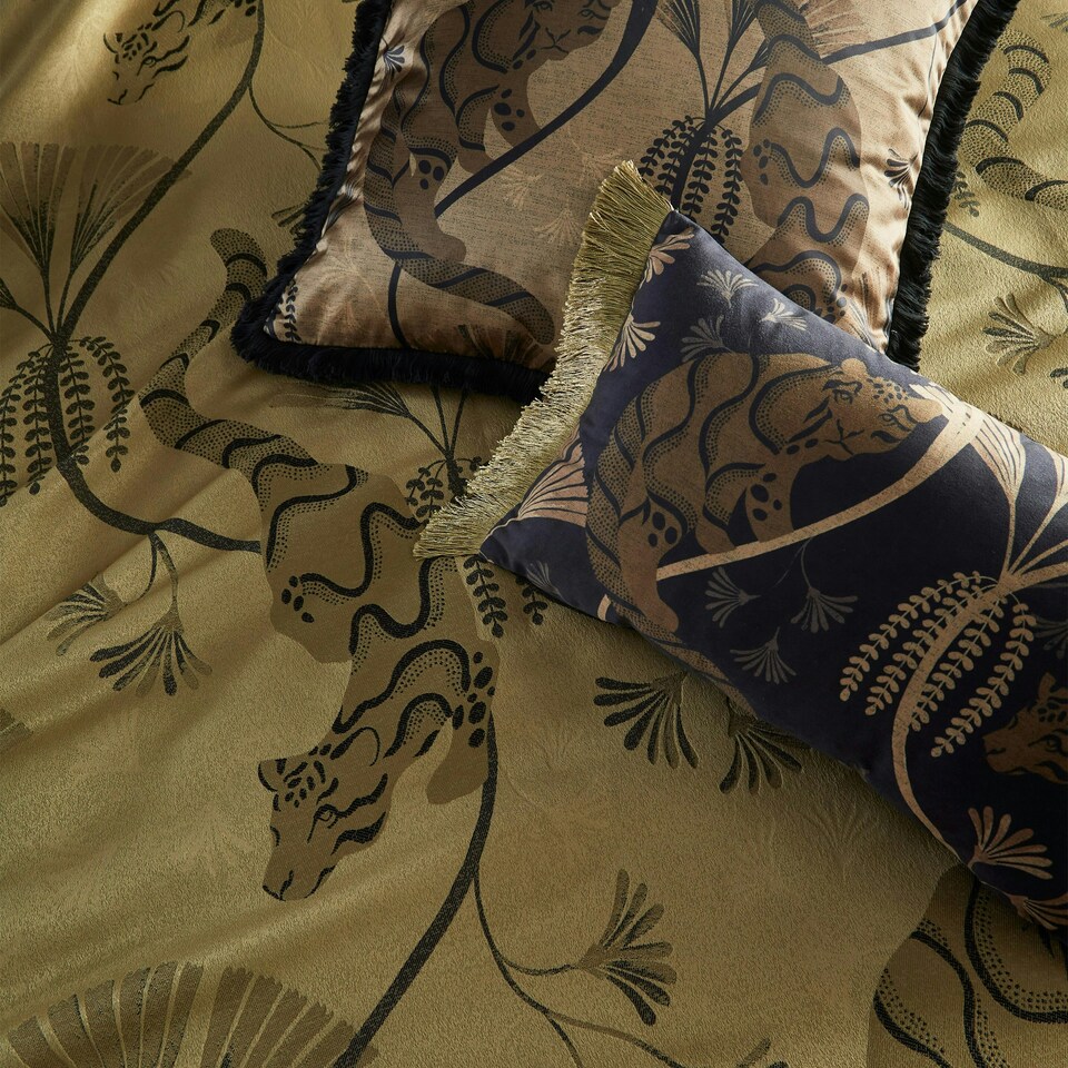 image 1 of Paoletti Moondusk Exotic Animal Jacquard Single Duvet Cover Set