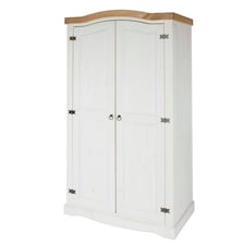 Corona White, 2 Door Wardrobe White