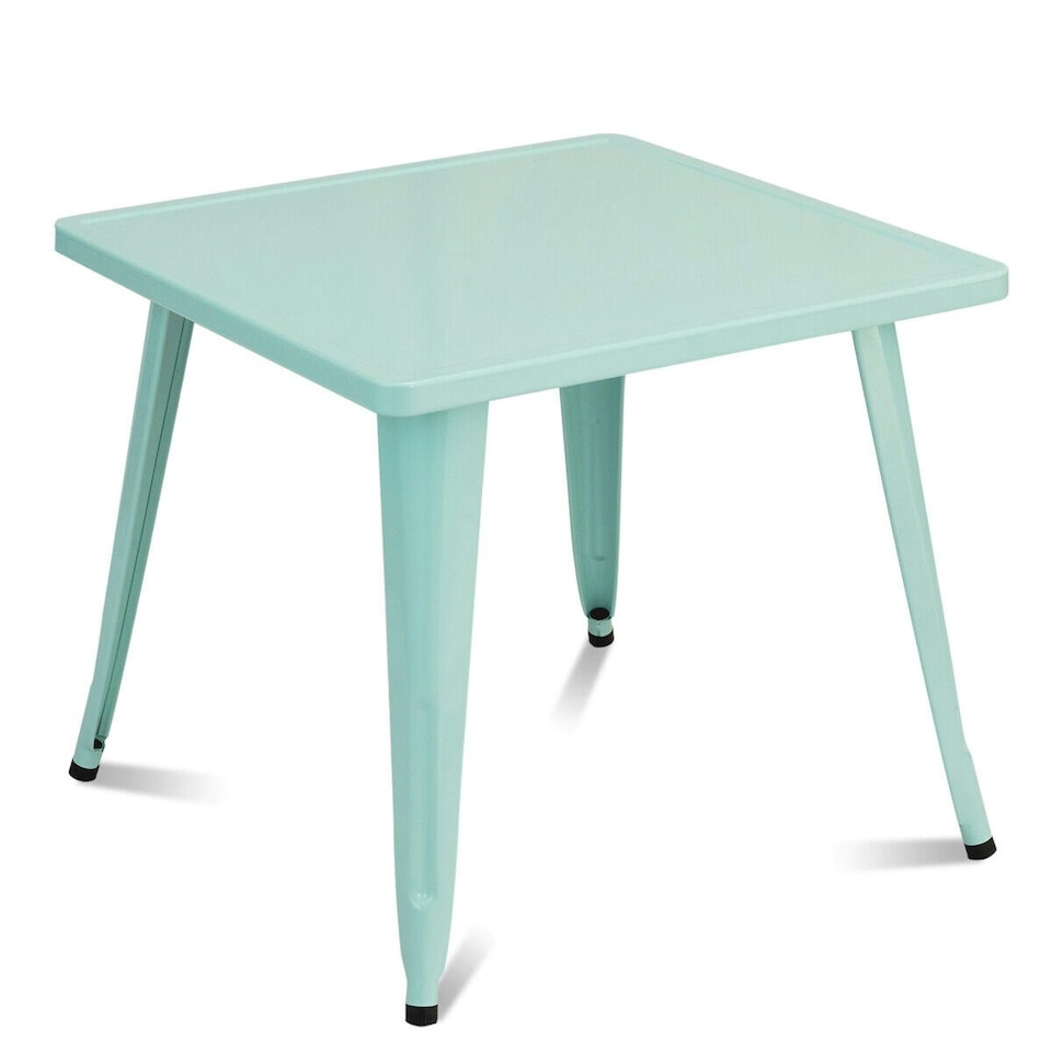 image 1 of COSTWAY Kids Table and Chairs Set with Stackable Chairs Blue