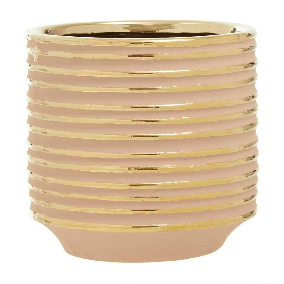 image 1 of Haldis Small Ceramic Planter Gold