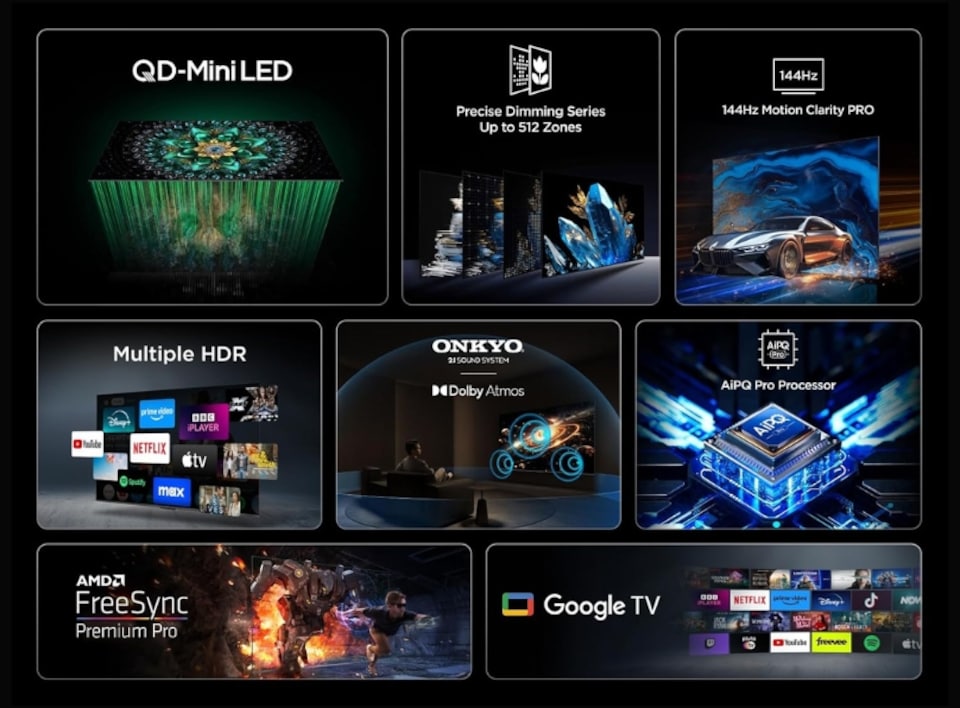 image 1 of TCL 85" Inch Q6C 4K Mini-LED HDR Smart Google TV with Dolby Atmos 85Q6C-UK