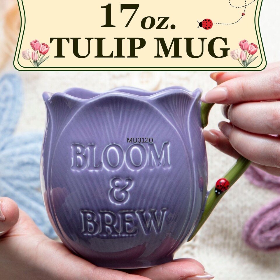 image 1 of Bloom & Brew Tulip Flower Mug - Unusual Gardening Gift
