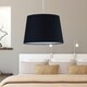 image 5 of Black Cotton 28cm Tapered Cylinder Pendant or Lamp Shade Black