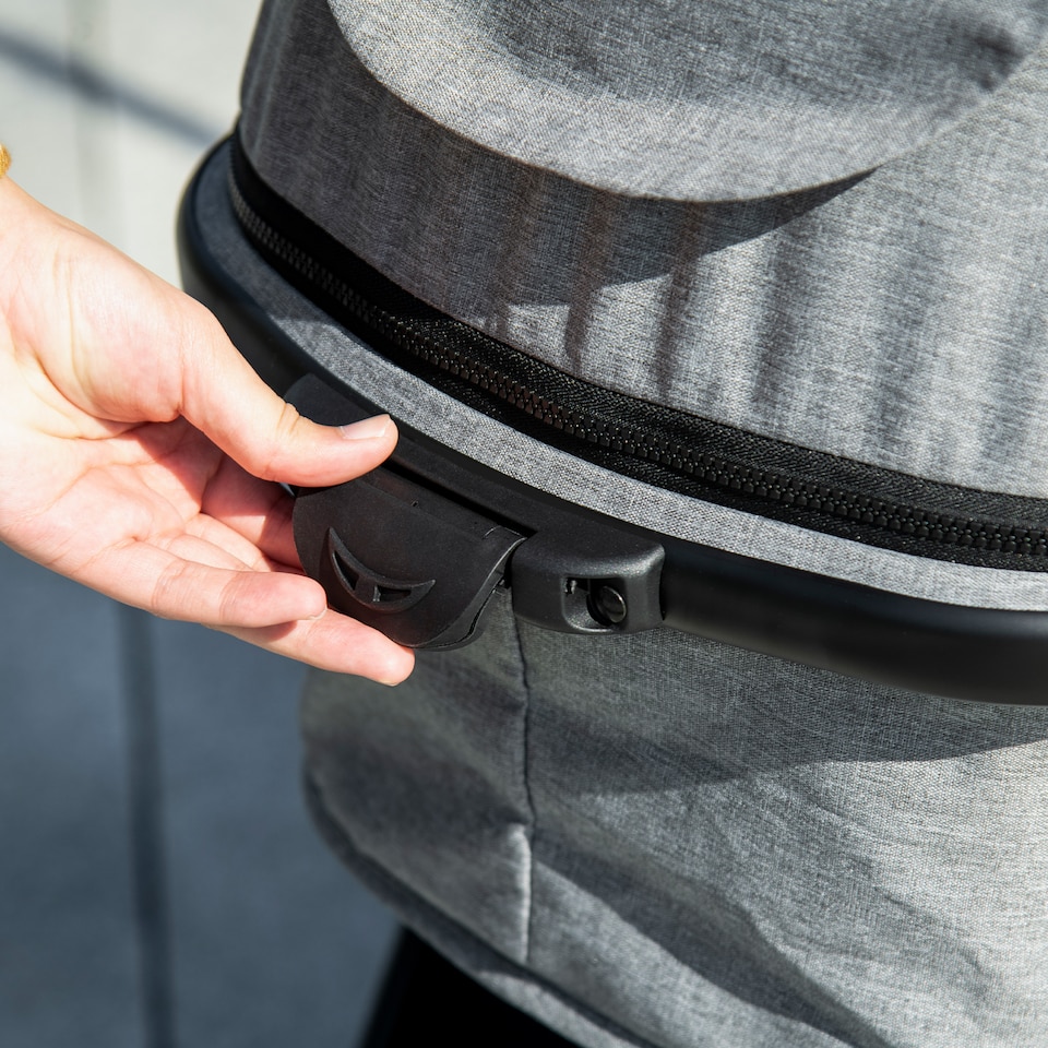 image 1 of HOMCOM 2 in 1 Pushchair Stroller w Reversible Seat Single Hand Foldable Grey