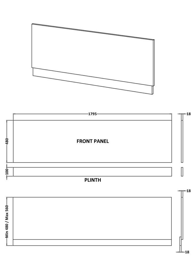 image 1 of Balterley Bath MDF Front Panel & Plinth | Green | Satin Green | 1