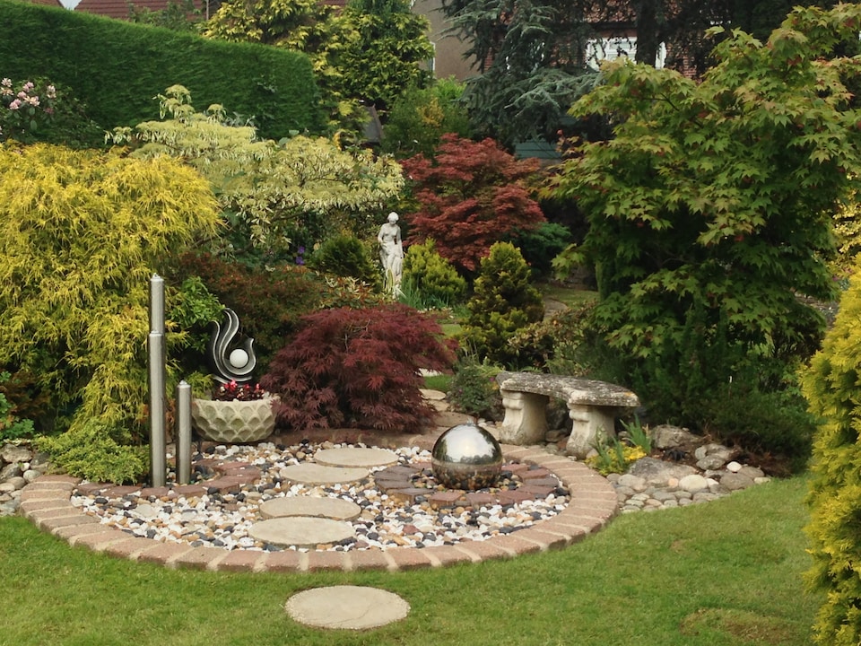image 1 of 3 Polished Tubes Stainless Steel Metal Water Feature with Lights Indoor Outdoor  H121cm