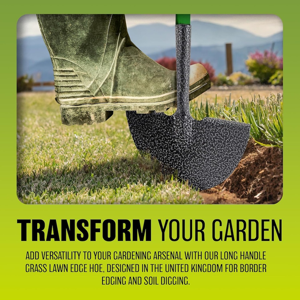 image 1 of Garden Edge Hoe Tool Border Edging Tool, Long Handle With Strong Grip