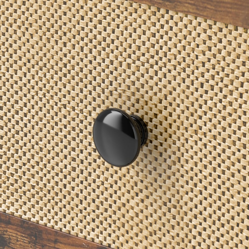 image 1 of HOMCOM Bedside Table, Side Table with 2 Rattan Drawers, Bedside Cabinet with Storage and Steel Legs for Bedroom, Living Room, Rustic Brown