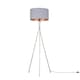 image 1 of ValueLights Camden Brushed Chrome Tripod Floor Lamp Grey & Copper Shade | Grey