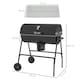 image 7 of Outsunny Barrel Charcoal Barbecue BBQ Grill Trolley W/ Ash Catcher Thermometer