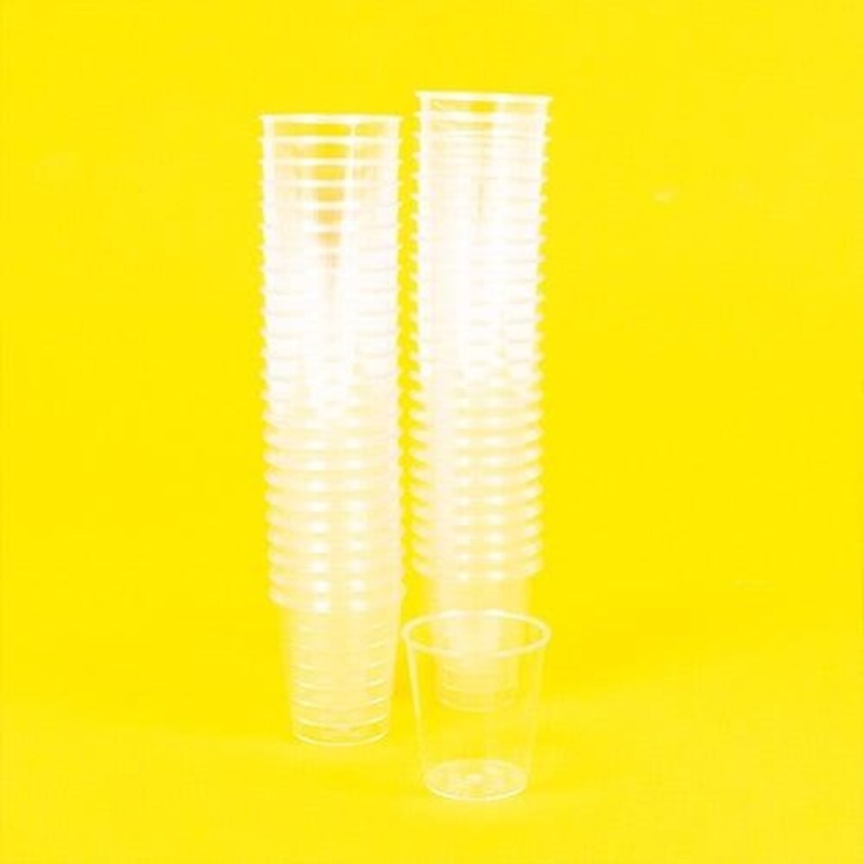 image 1 of Clear Disposable Plastic Shot Glasses - Pack of 50