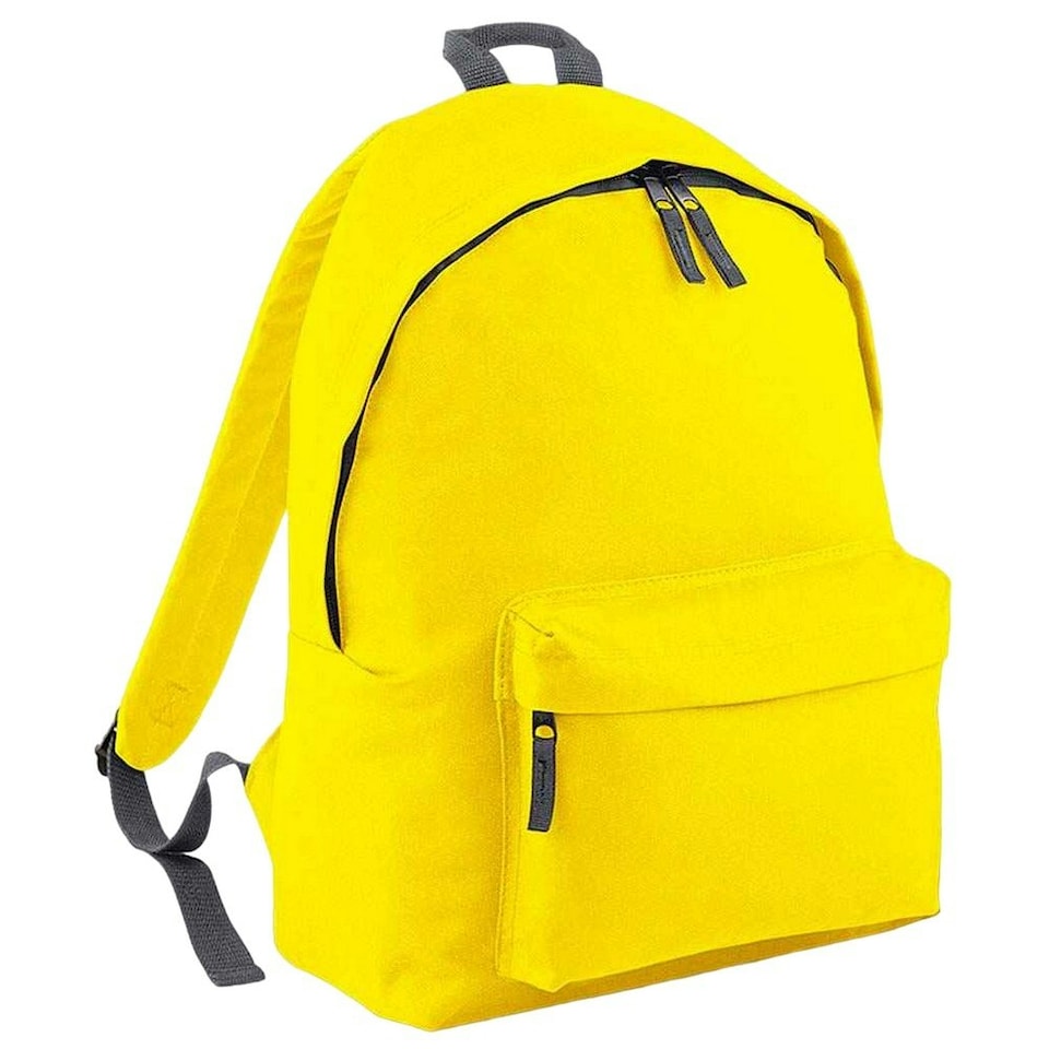 image 1 of Bagbase Original Plain Backpack - Yellow/Graphite Grey - One Size
