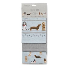 Cooksmart Curious Dogs Tea Towel 3pk - One Colour - One Size