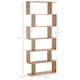 image 7 of HOMCOM 6-Tier Wooden Modern S-Shaped Shelf Storage Unit Home Office Maple Colour