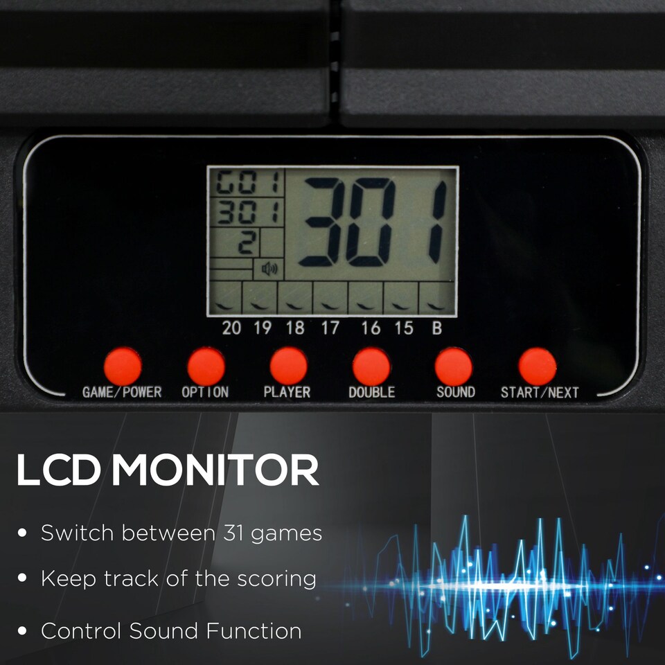 image 1 of SPORTNOW Electronic Dartboard Set with 31 Games, 285 Programs, Cabinet, 6 Soft Tip Darts, 6 Spare Tips, LCD Scoring Indicator for Party, Game Night, Gift