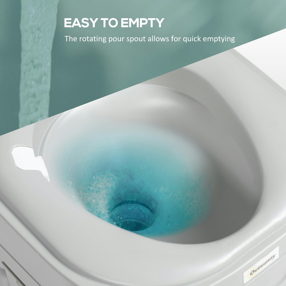 image 1 of Outsunny Portable Toilet with Detachable Tanks for Camping, Grey